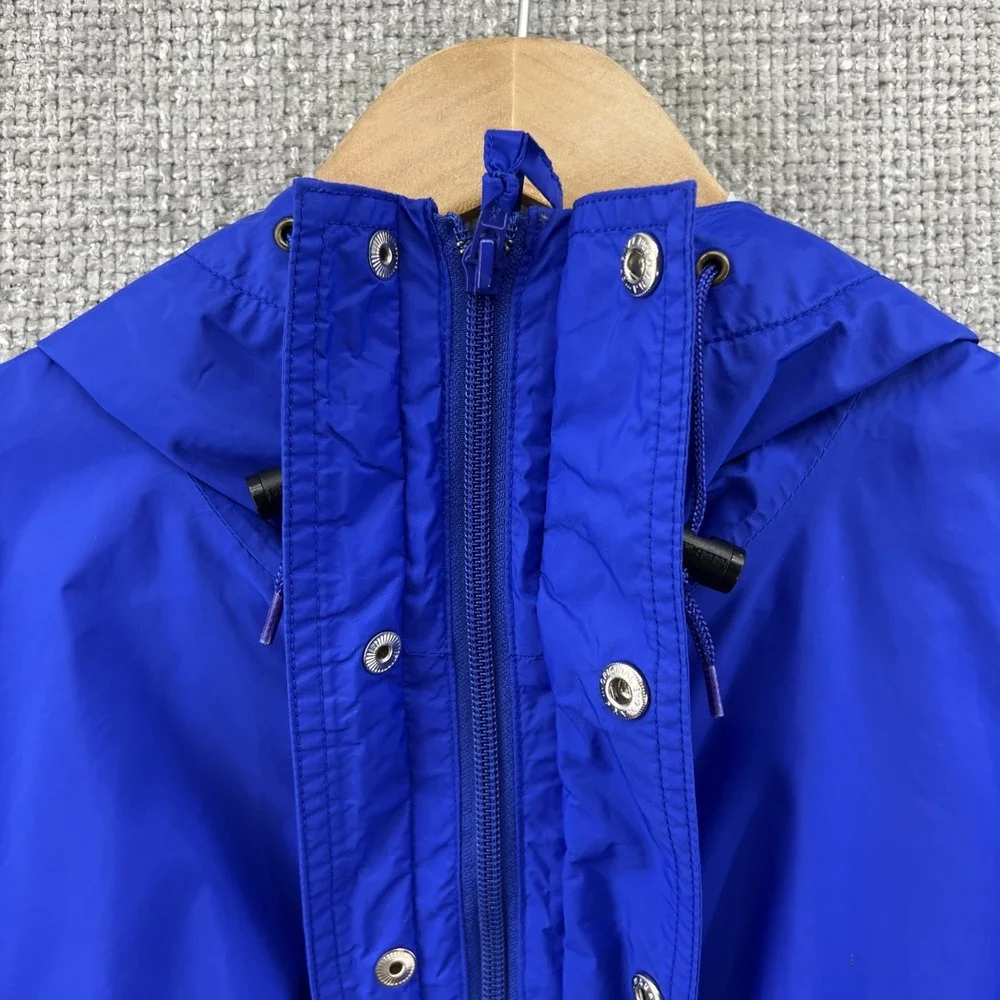 LL Bean Vintage Mens Small Gore-Tex Blue Anorak Nylon Windbreaker Hooded Outdoor
